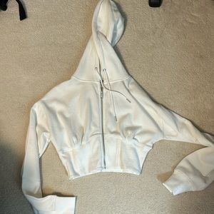Garage White Cropped Hoodie Size Small